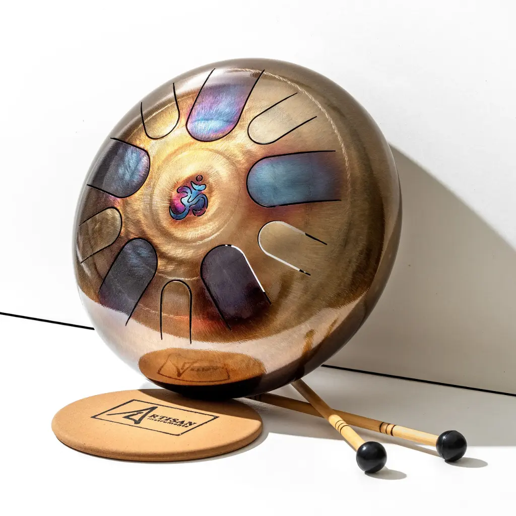 Singing Steel Tongue Drum, Om Design, 10 Notes