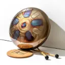 Singing Steel Tongue Drum, Om Design, 10 Notes