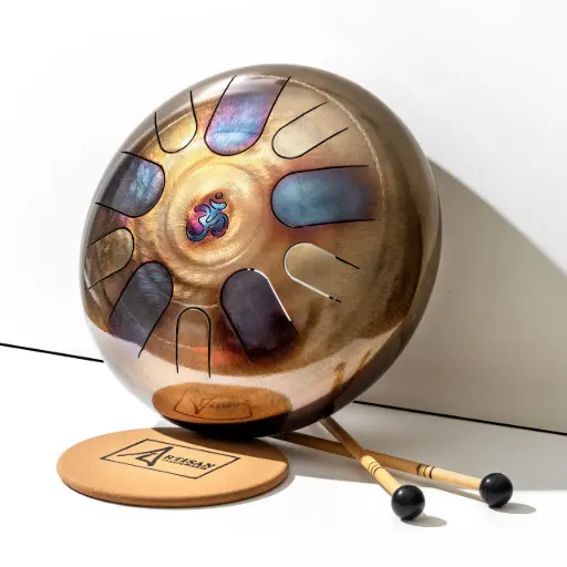 Singing Steel Tongue Drum, Om Design, 10 Notes